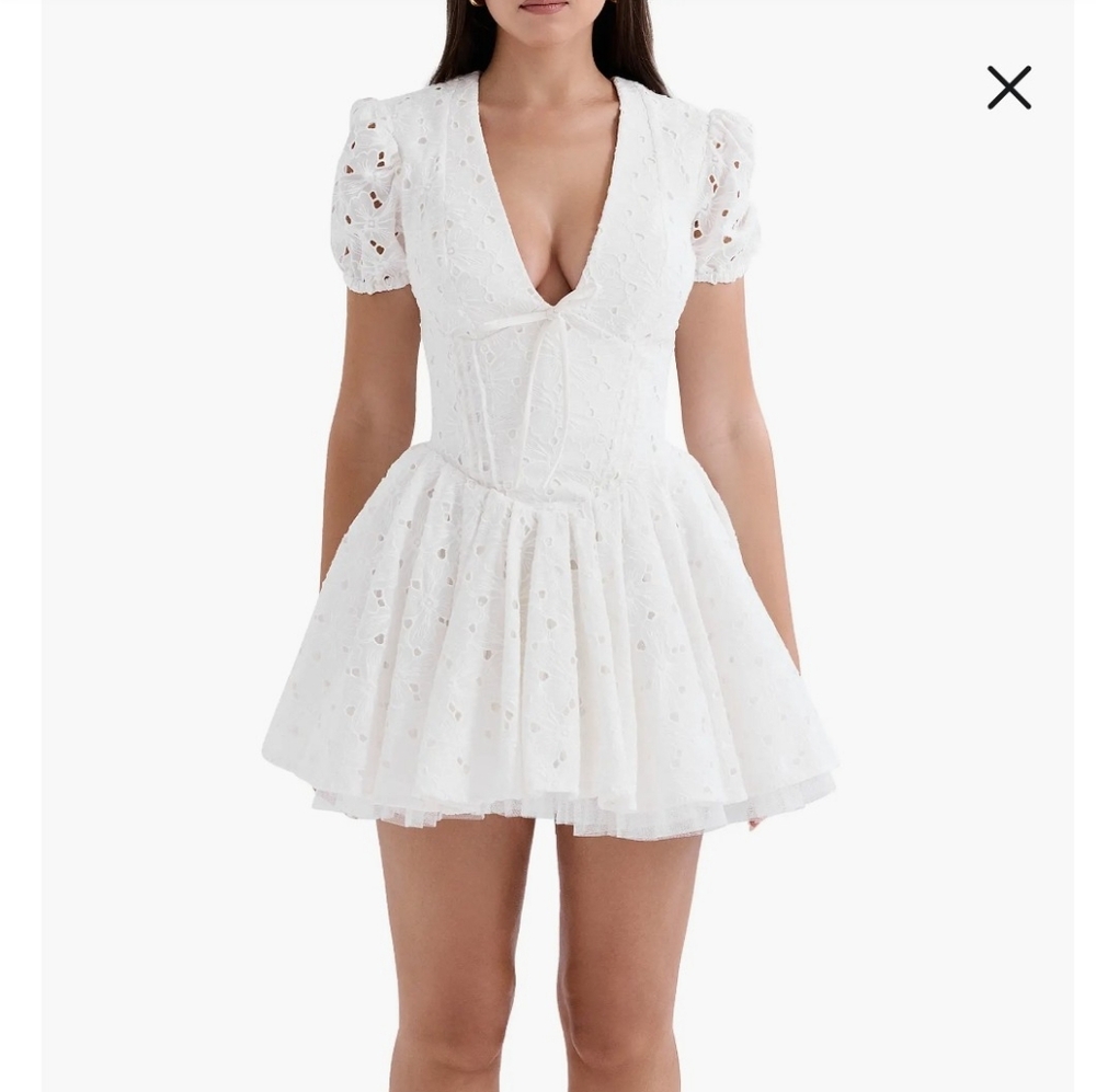 House of CB White Eyelet Mini Dress